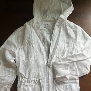 Women's White Linen Jacket By Kenar Size M